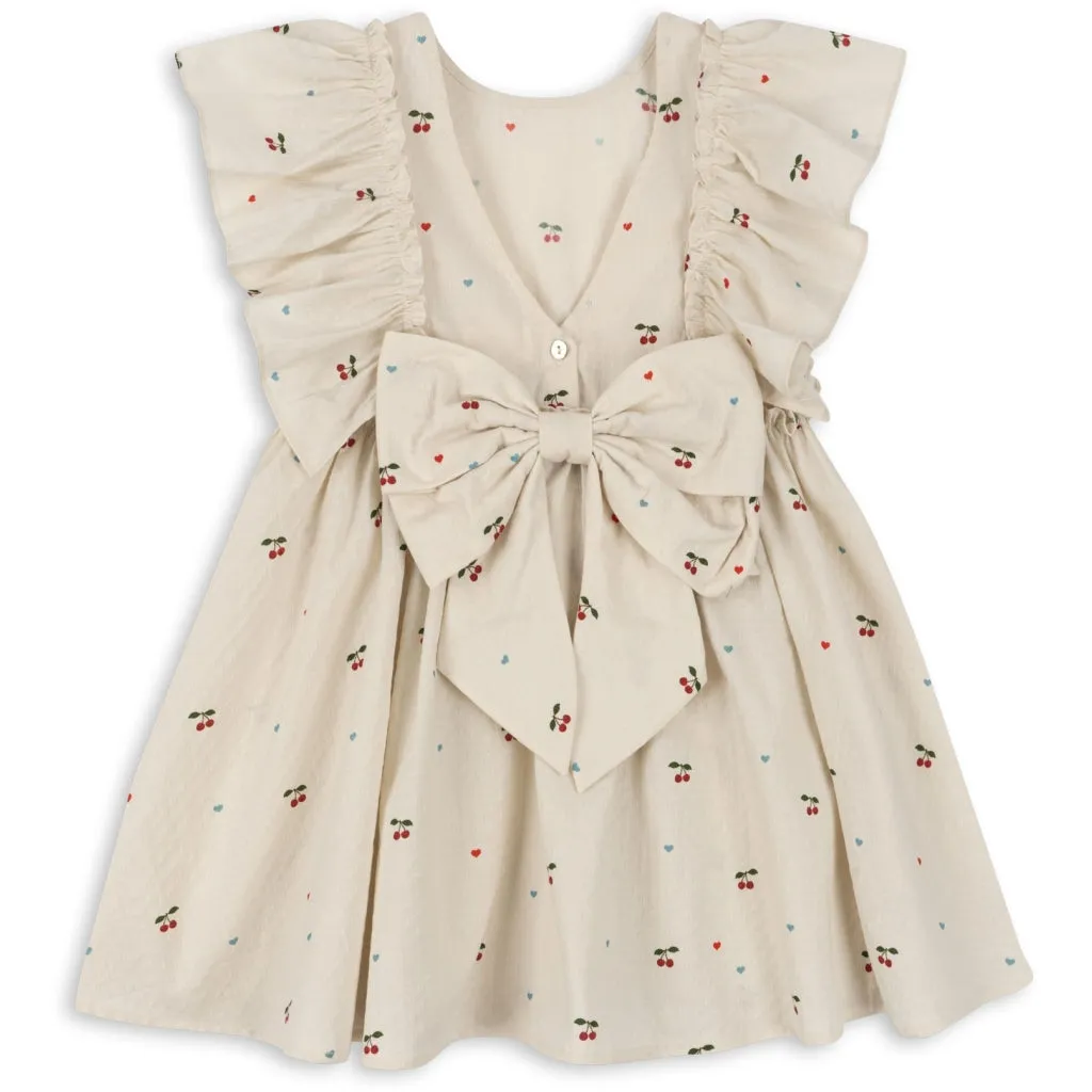 ( KS100872) Evia Bow Dress - Cherry Coeur