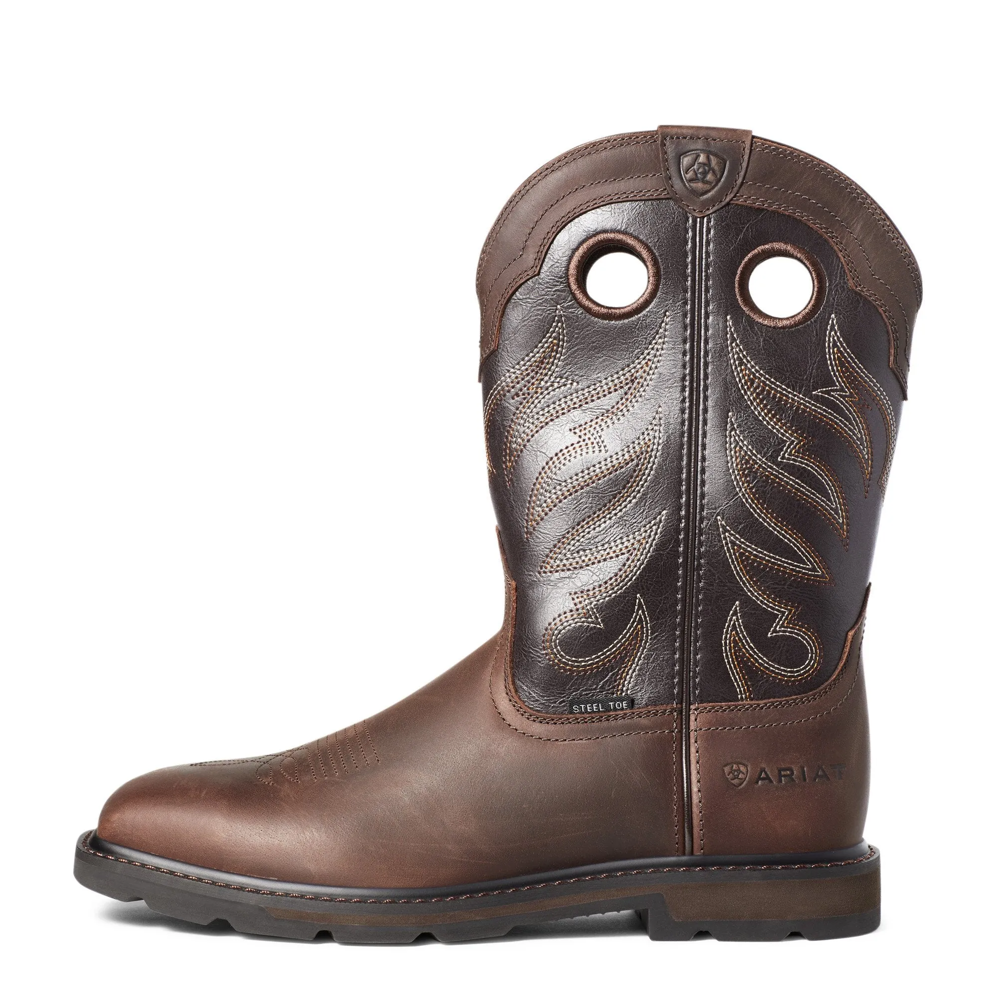 10034717  Ariat Men's Groundwork Steel Toe Brown/Bitter Brown
