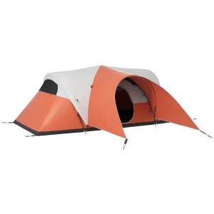 3000mm Waterproof Camping Tent for 5-6 Man, Family Tent with Porch and Sewn in Groundsheet, Portable with Bag, Orange