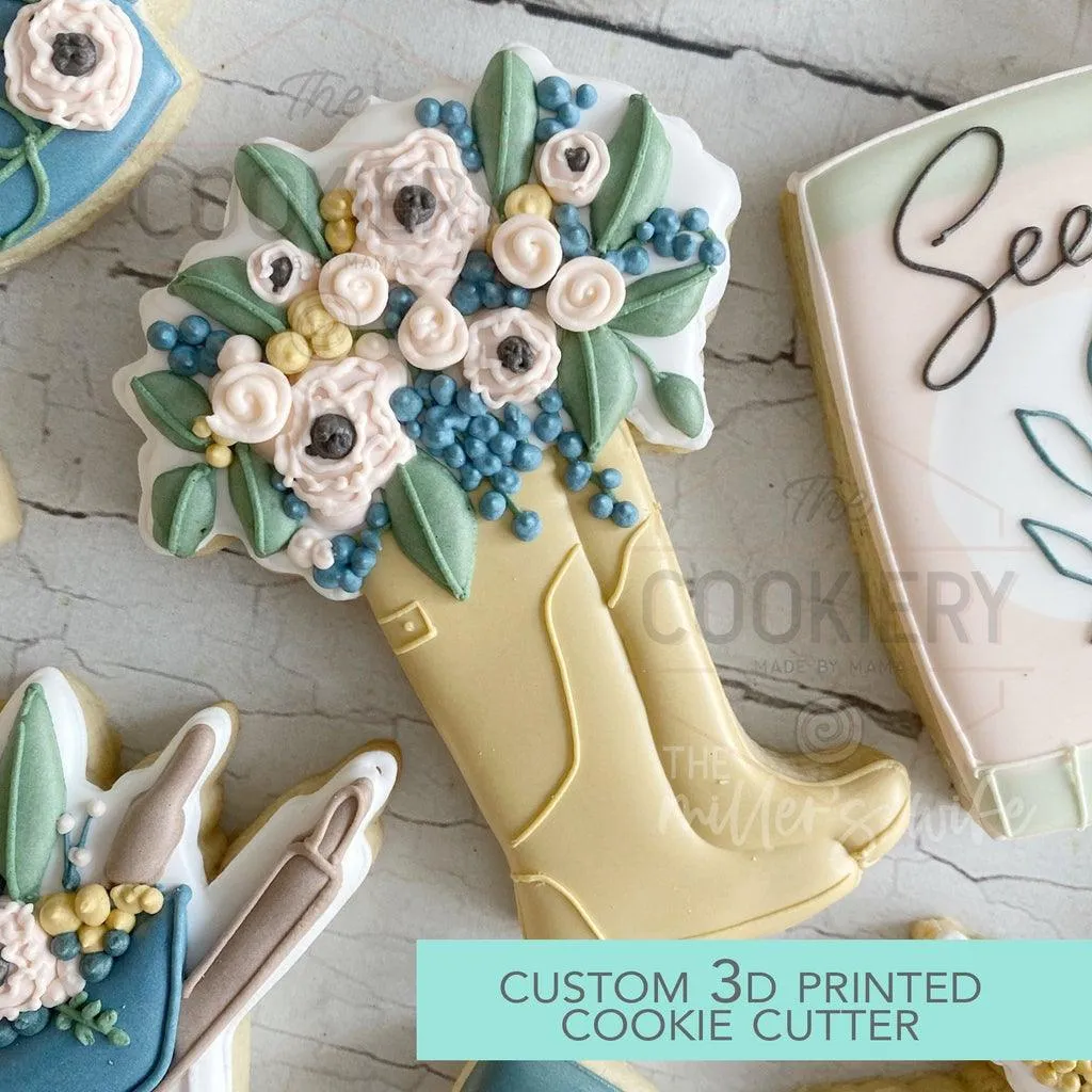 4.5" Rain Boots with Flowers