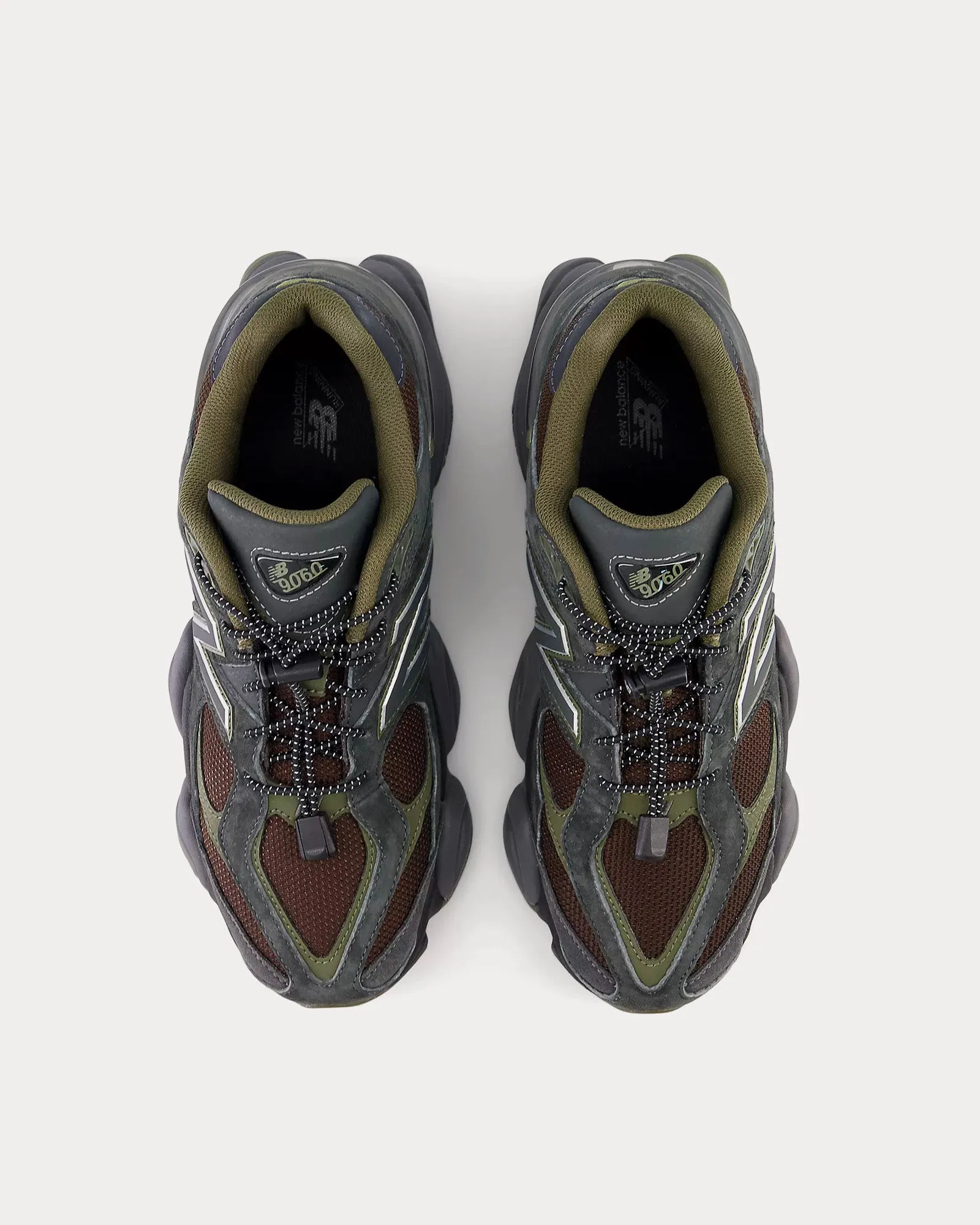 9060 Blacktop / Dark Moss / Black Low Top Sneakers