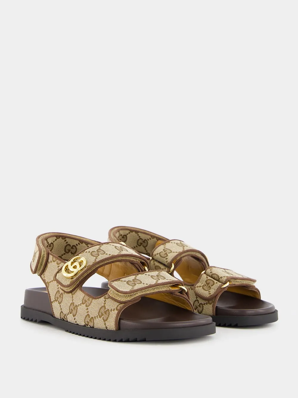Beige GG Canvas Sandals