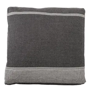 Bloomingville Black Square Cotton Woven Floor Cushion, 24"