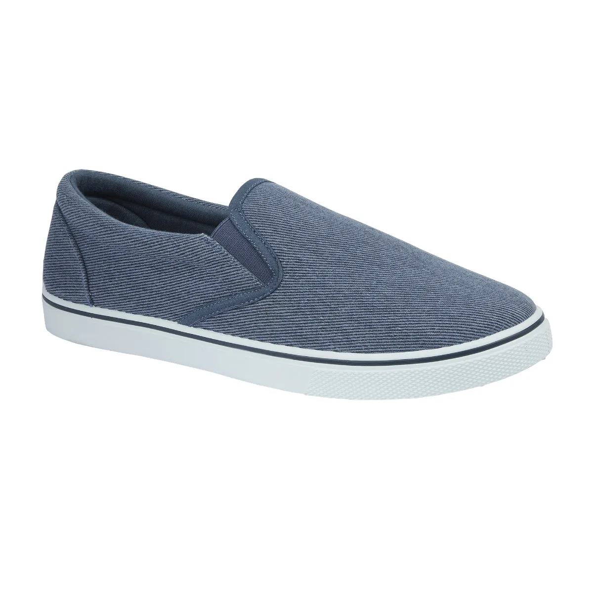 BOSTON Mens Slip On Trainer Canvas Low Top Casual Shoes Flat Sneakers Comfort Pumps Sizes