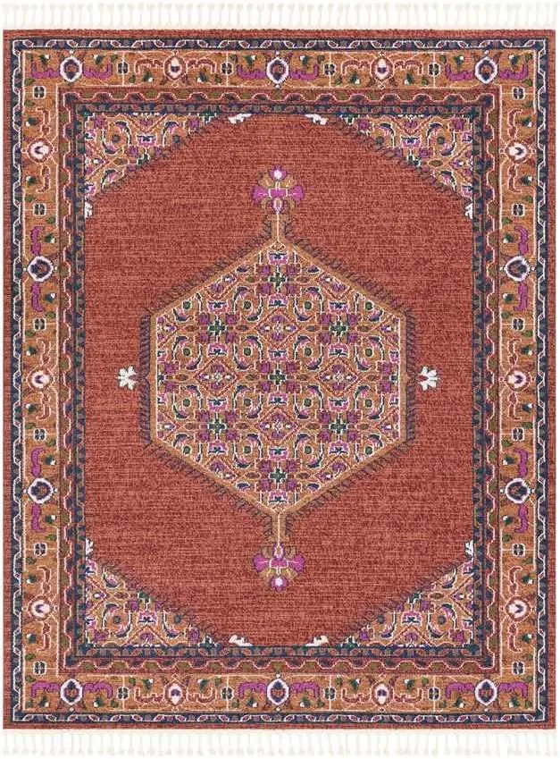 Brenna 8x10 Traditional Red Area Rug Carpet for Living Room Bedroom or Kitchen (7'10" x 10')