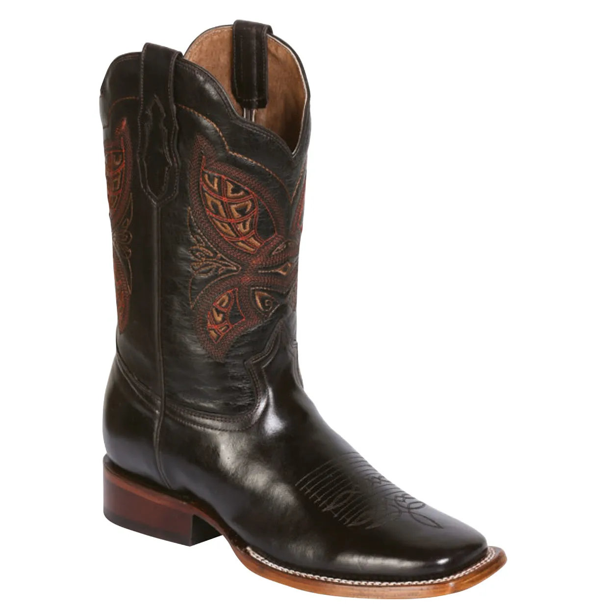Brown Steel Square Toe Cowboy Boots