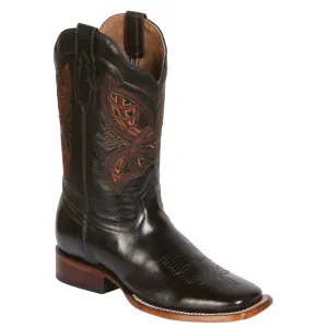 Brown Steel Square Toe Cowboy Boots