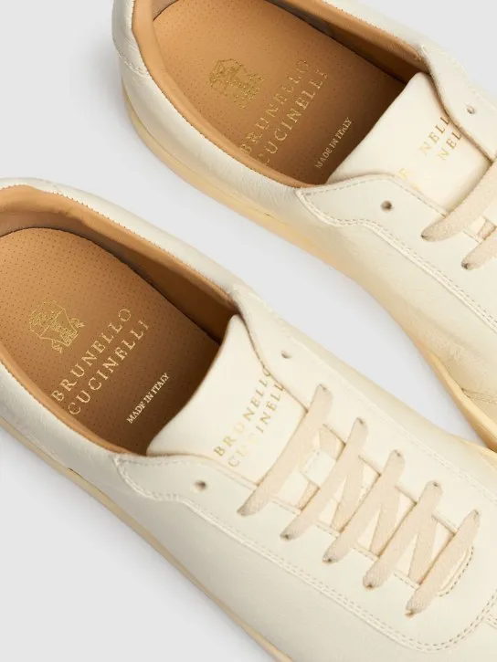 Brunello Cucinelli   Smooth leather elegant sneakers 