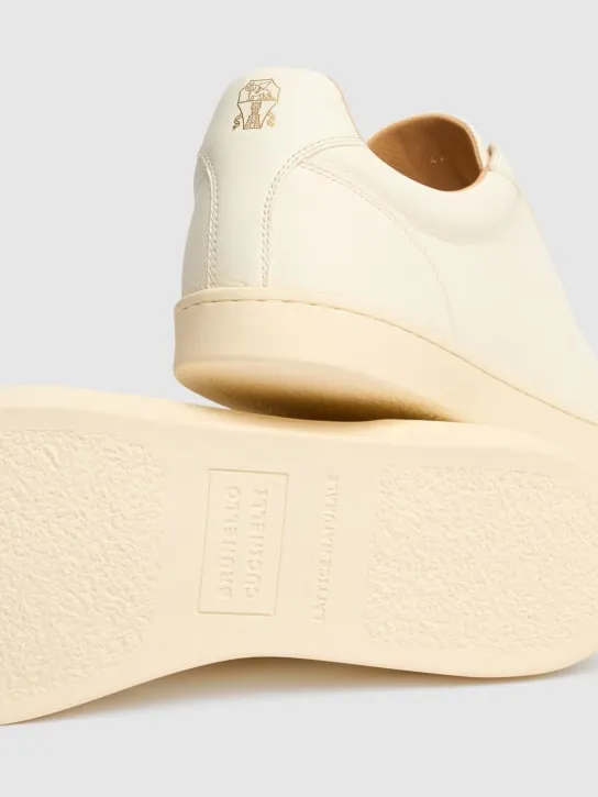 Brunello Cucinelli   Smooth leather elegant sneakers 
