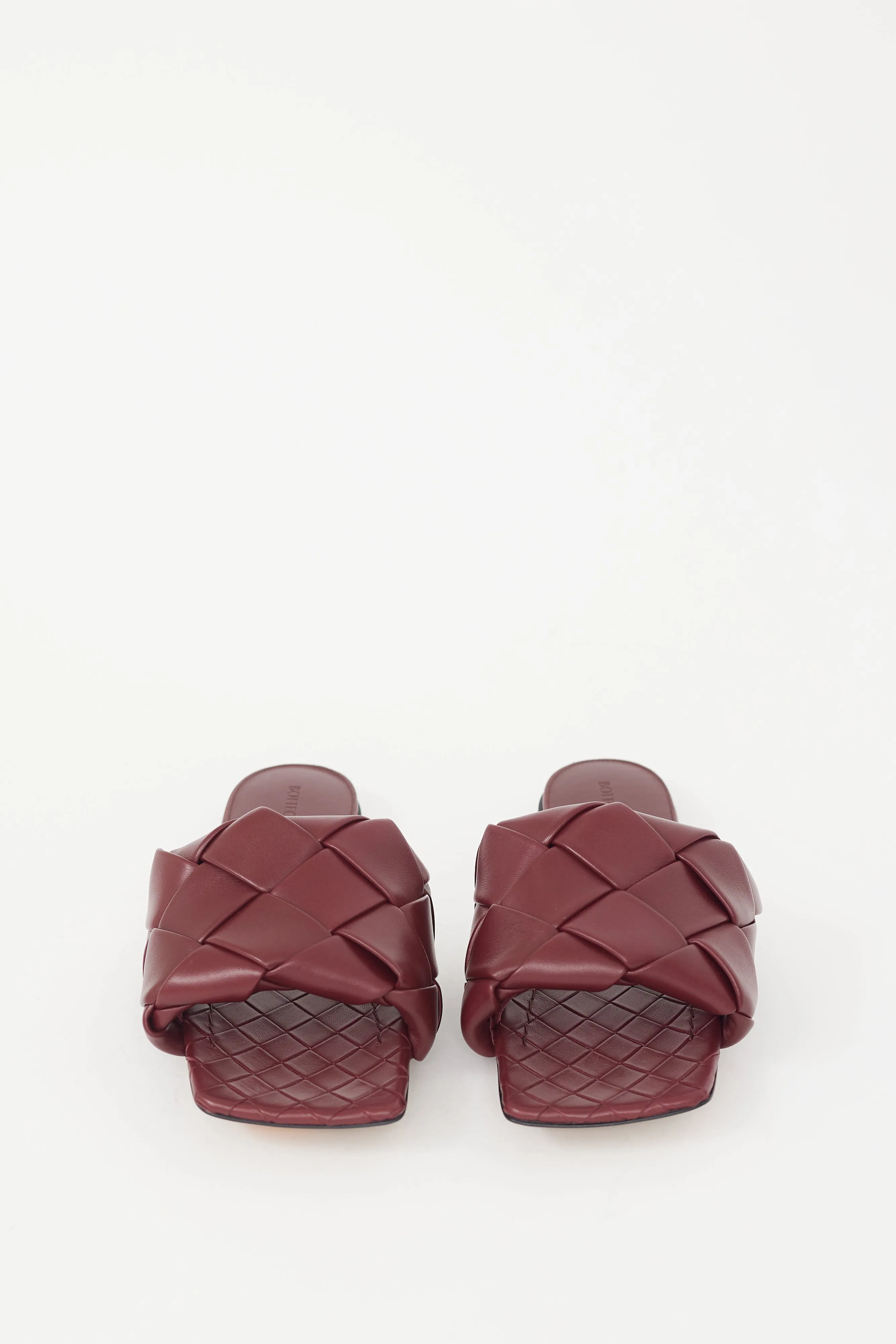 Burgundy Leather Lido Slide Sandal