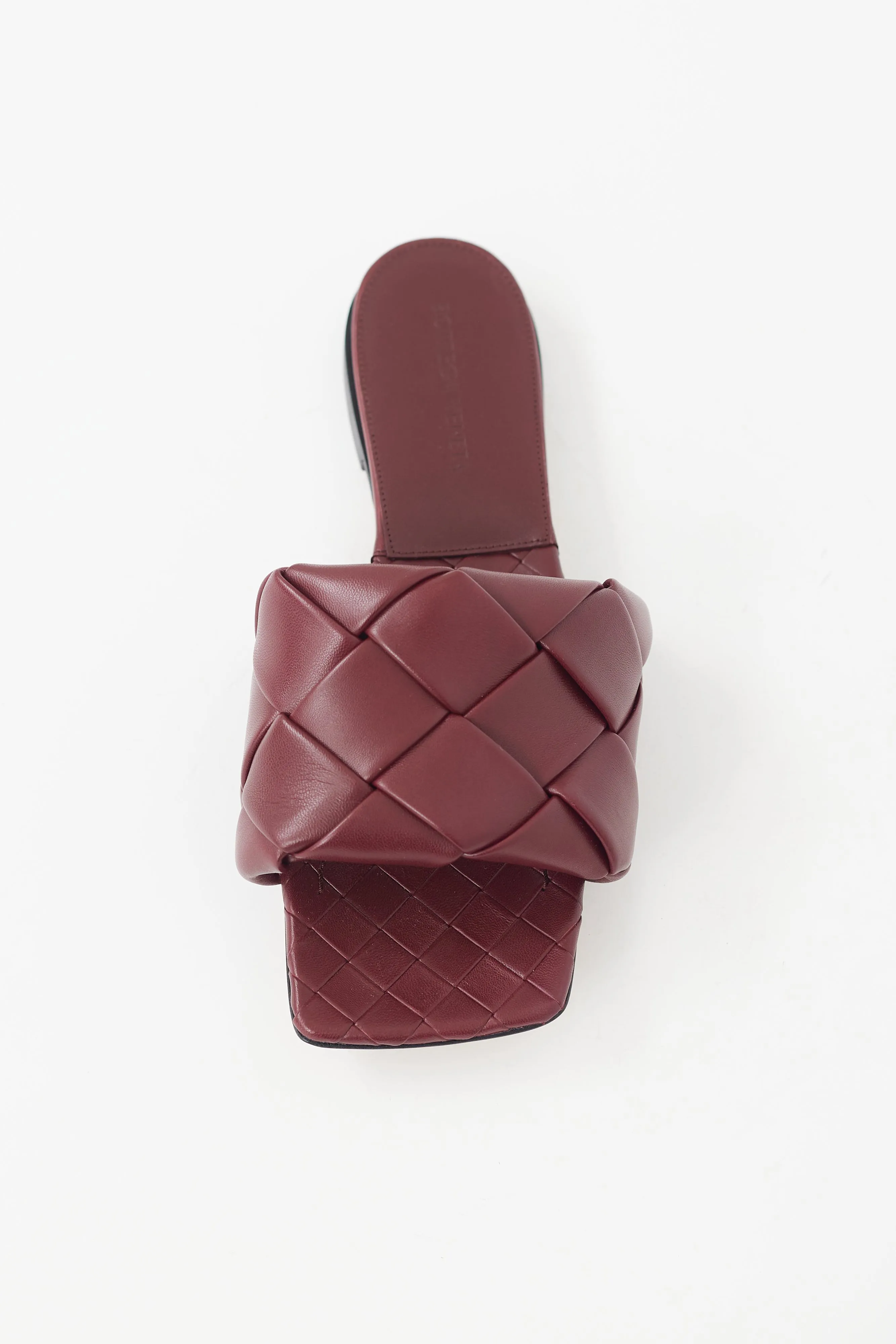 Burgundy Leather Lido Slide Sandal