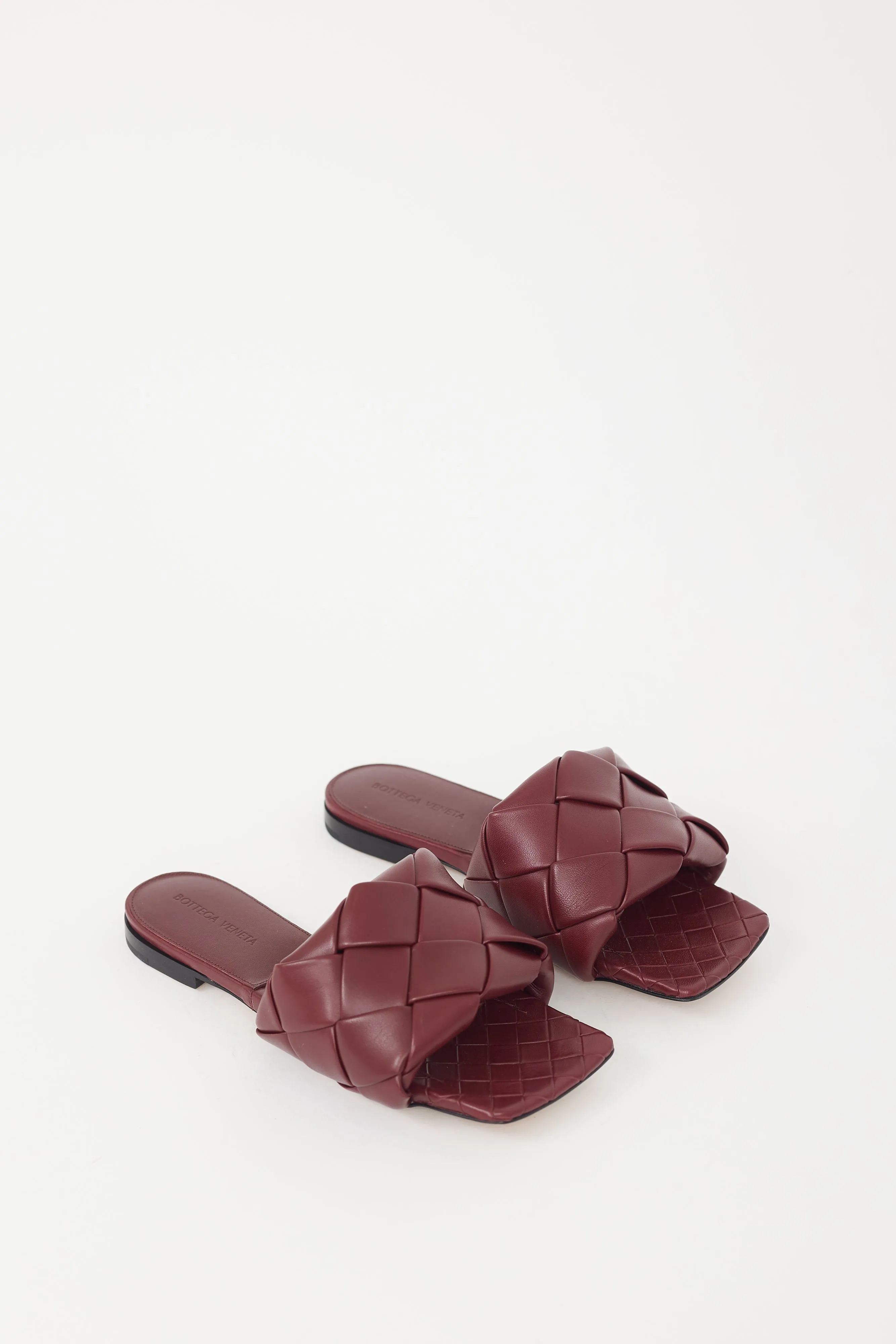 Burgundy Leather Lido Slide Sandal