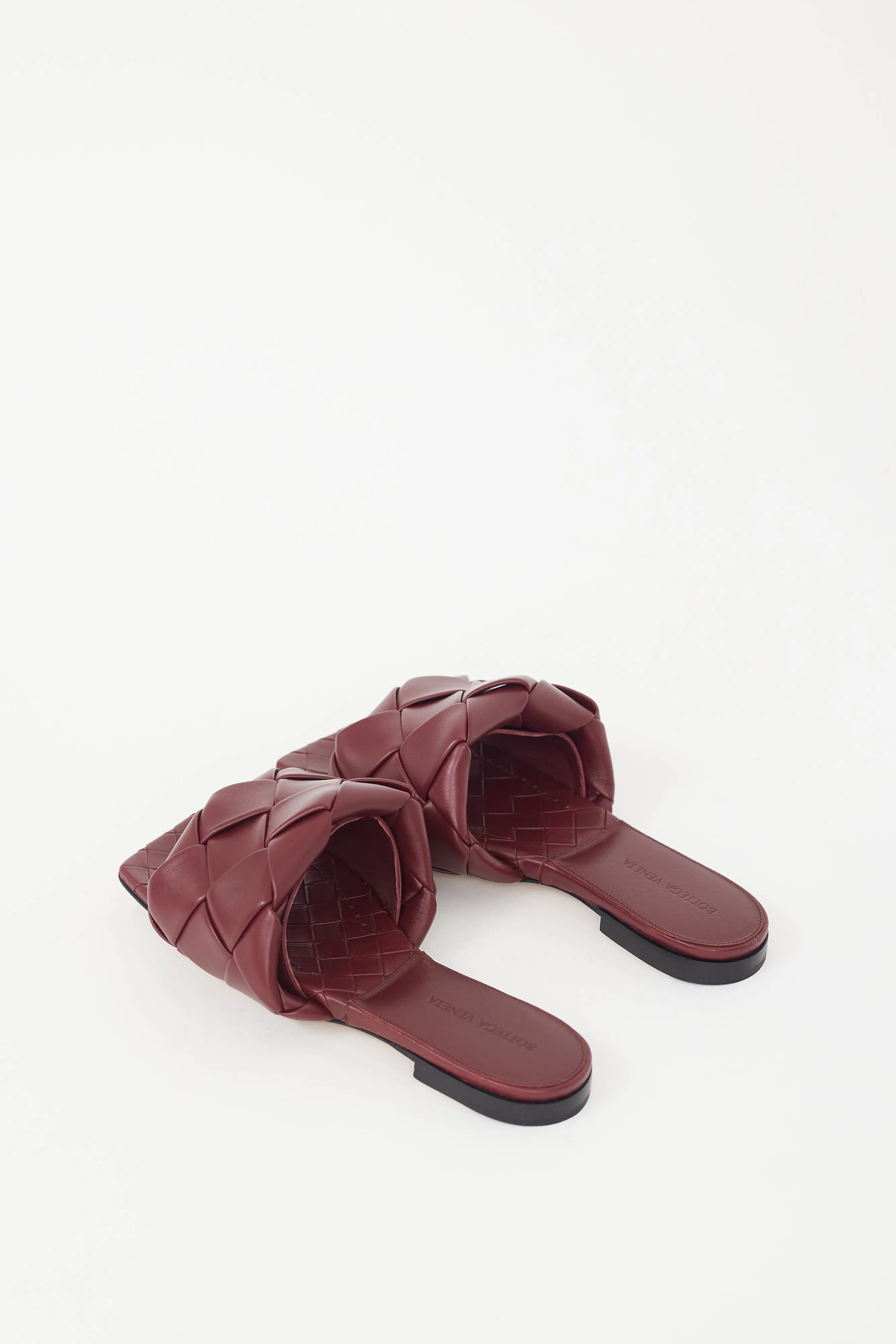 Burgundy Leather Lido Slide Sandal