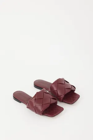 Burgundy Leather Lido Slide Sandal