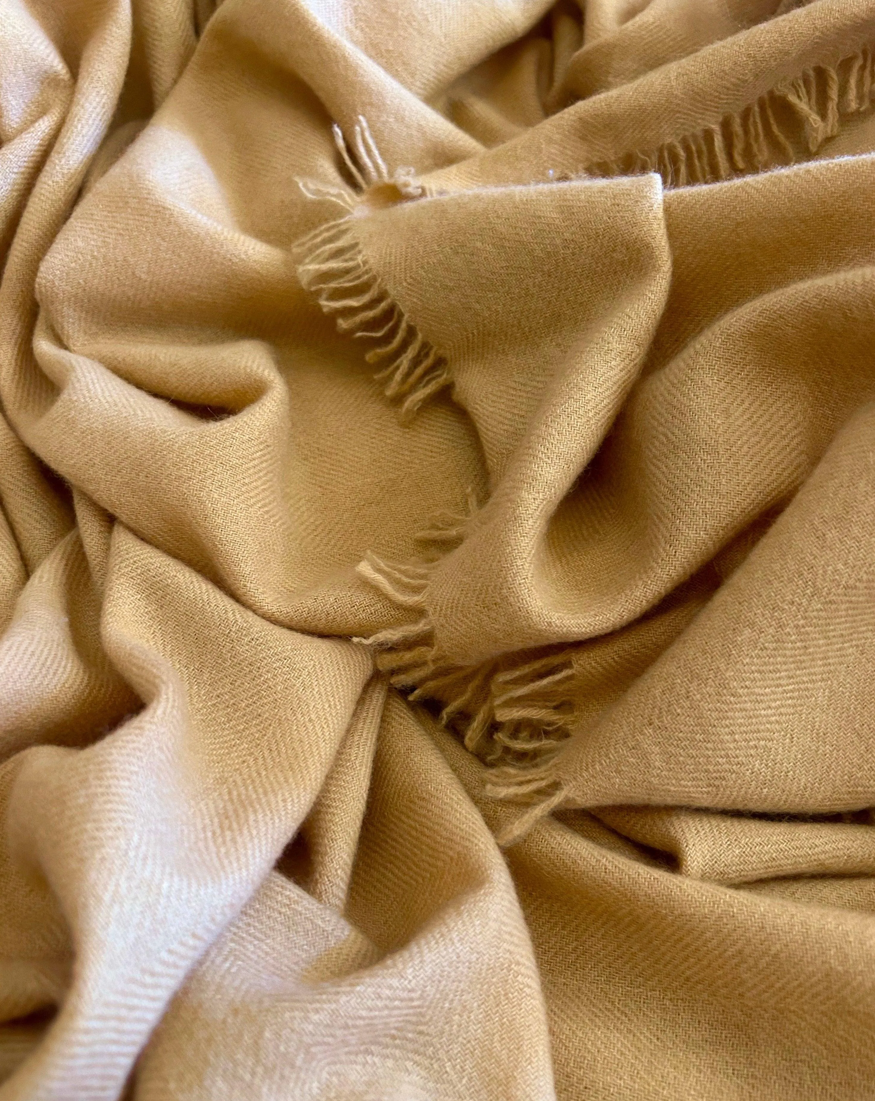 Cashmere Blanket Hand-Woven Mustard