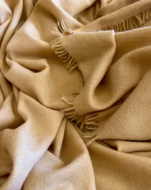 Cashmere Blanket Hand-Woven Mustard