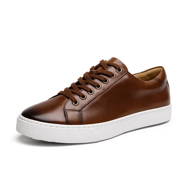Casual Leather Lace Up Sneakers
