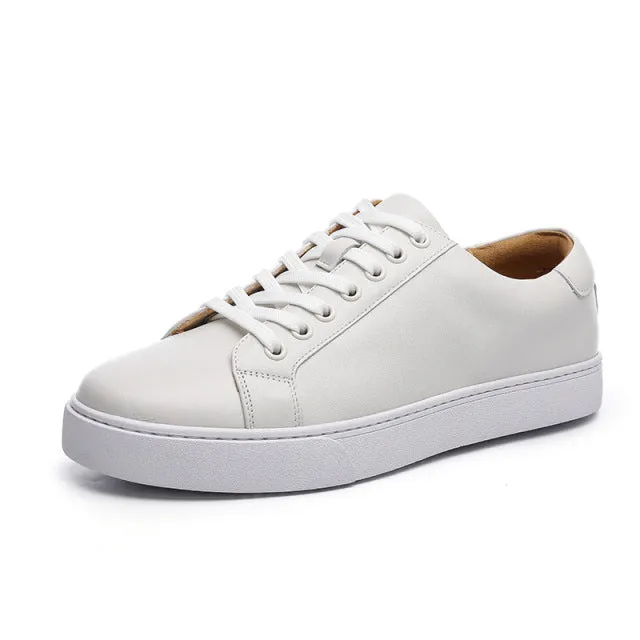 Casual Leather Lace Up Sneakers