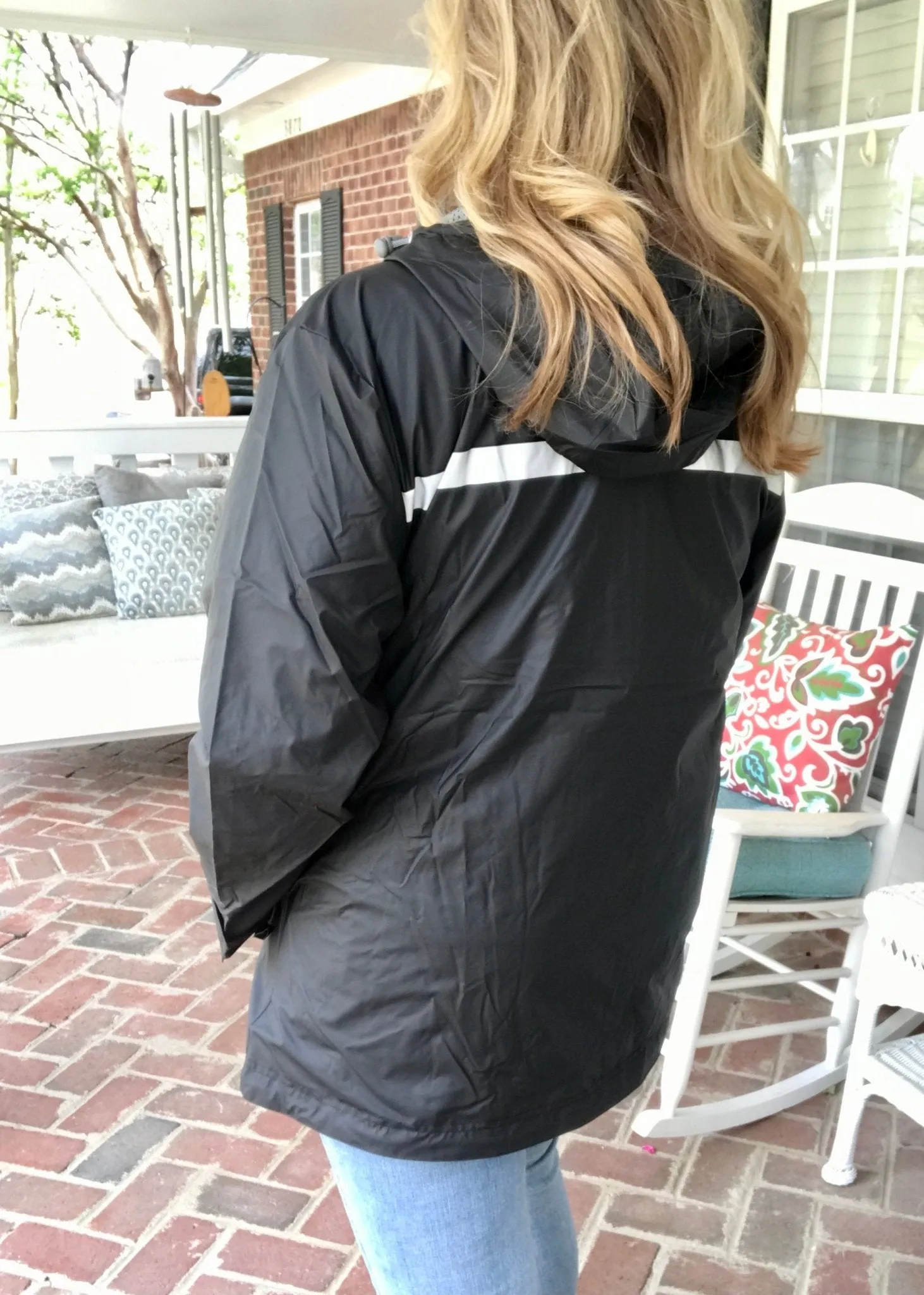 Charles River | New Englander Rain Jacket | Black | Olive Branch | MS