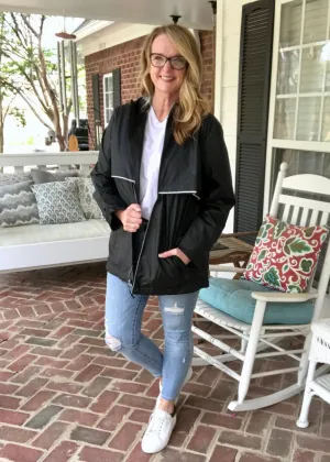 Charles River | New Englander Rain Jacket | Black | Olive Branch | MS