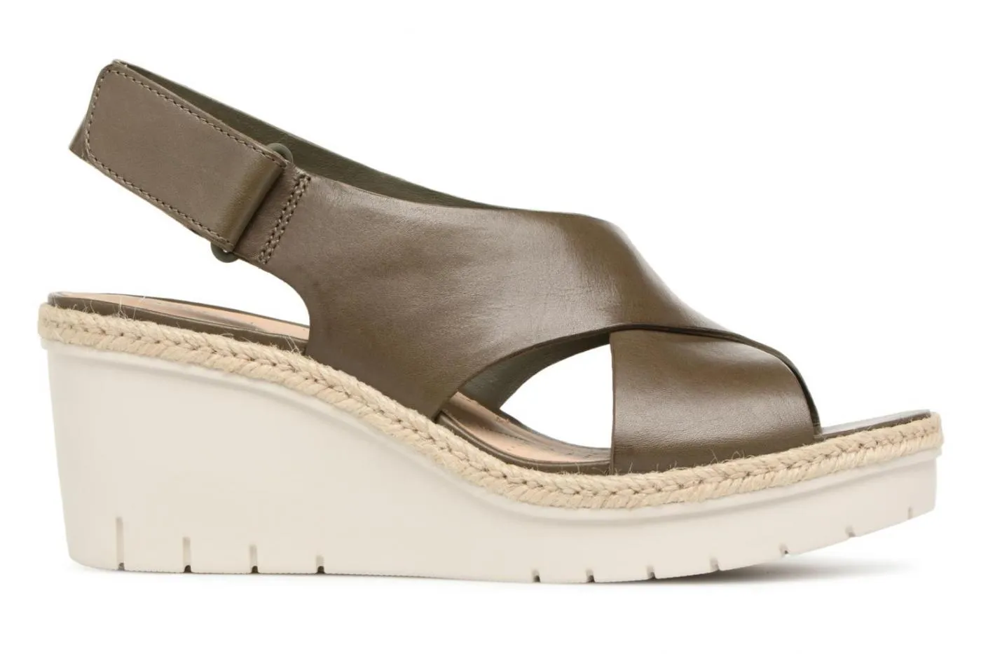 Clarks Espadrilles Palm Glow Womens Khaki leather