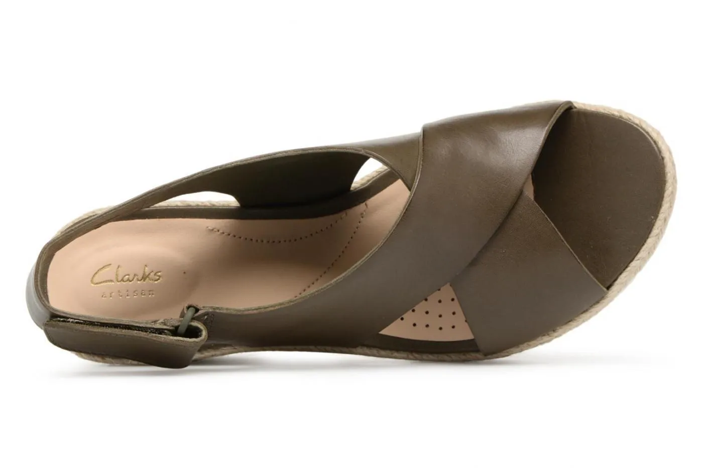 Clarks Espadrilles Palm Glow Womens Khaki leather