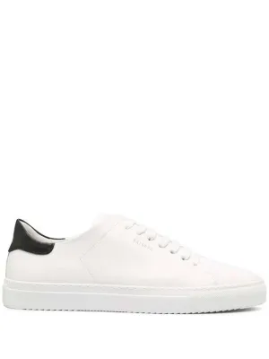'Clean 90 Contrast' White Low Top Sneakers With Laminated Logo In Leather Man