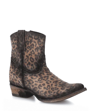 Corral Womens Suede Leopard Print Ankle Boots Style C3627
