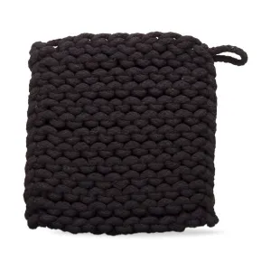 crochet | black woven trivet
