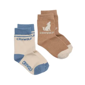 Cry Wolf Socks Tan/Blue 2 Pair Pack