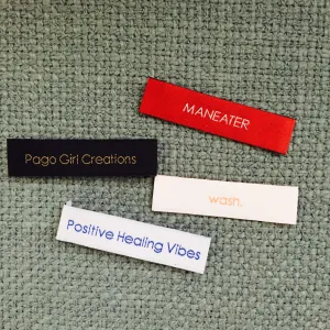 Custom Woven Label with 1 Line Text (2" x 0.5" End Fold)