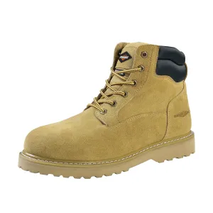 Diamondback Work Boots, 8.5, Extra Wide W, Tan, Leather Upper, Lace-Up, Steel Toe, With Lining