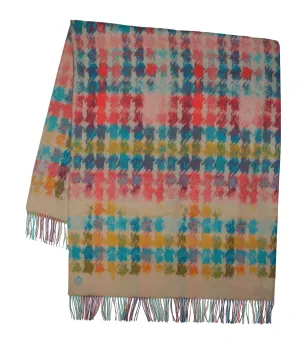 Distressed Houndstooth Woven Cashmink Throw