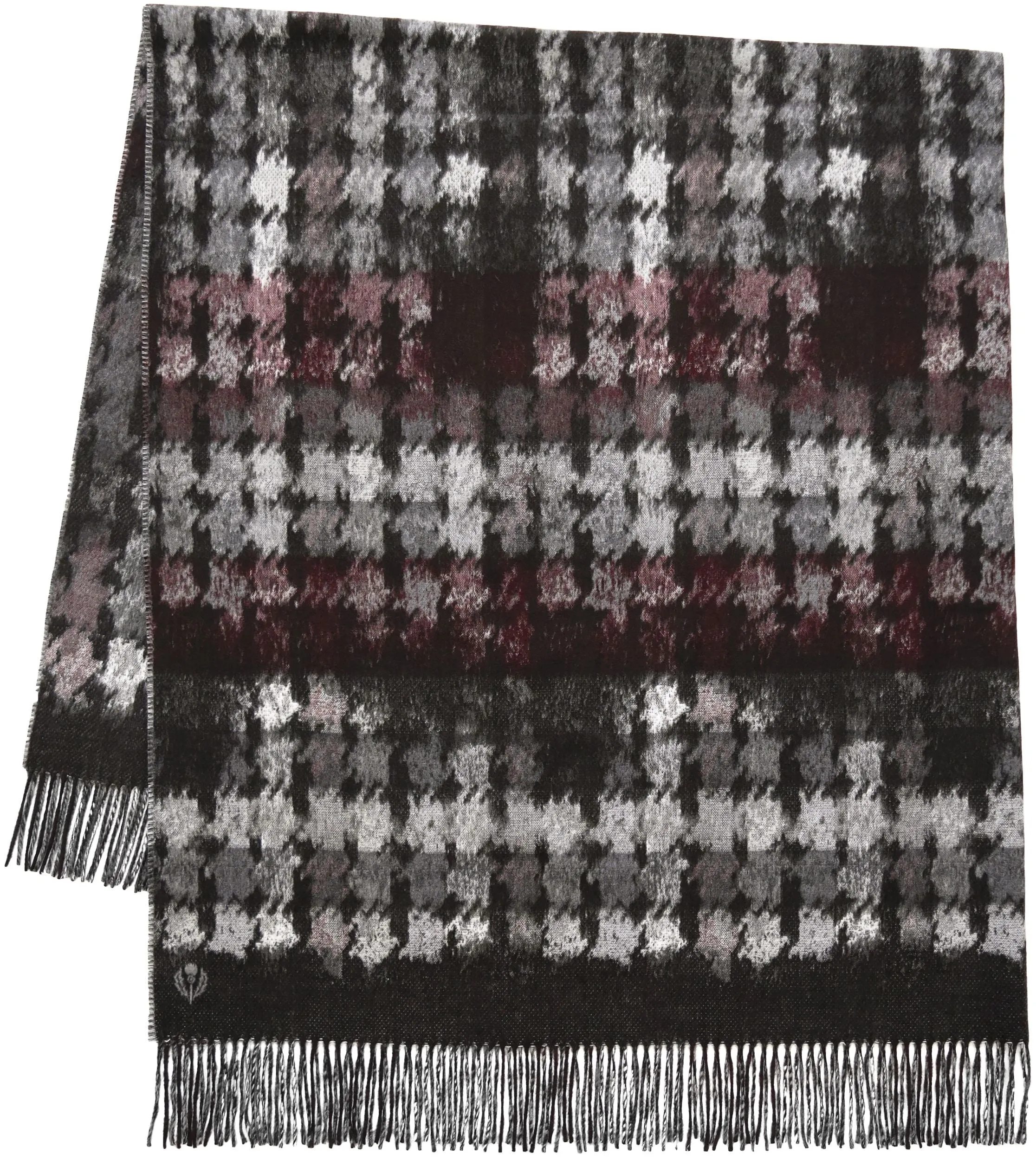 Distressed Houndstooth Woven Cashmink Throw