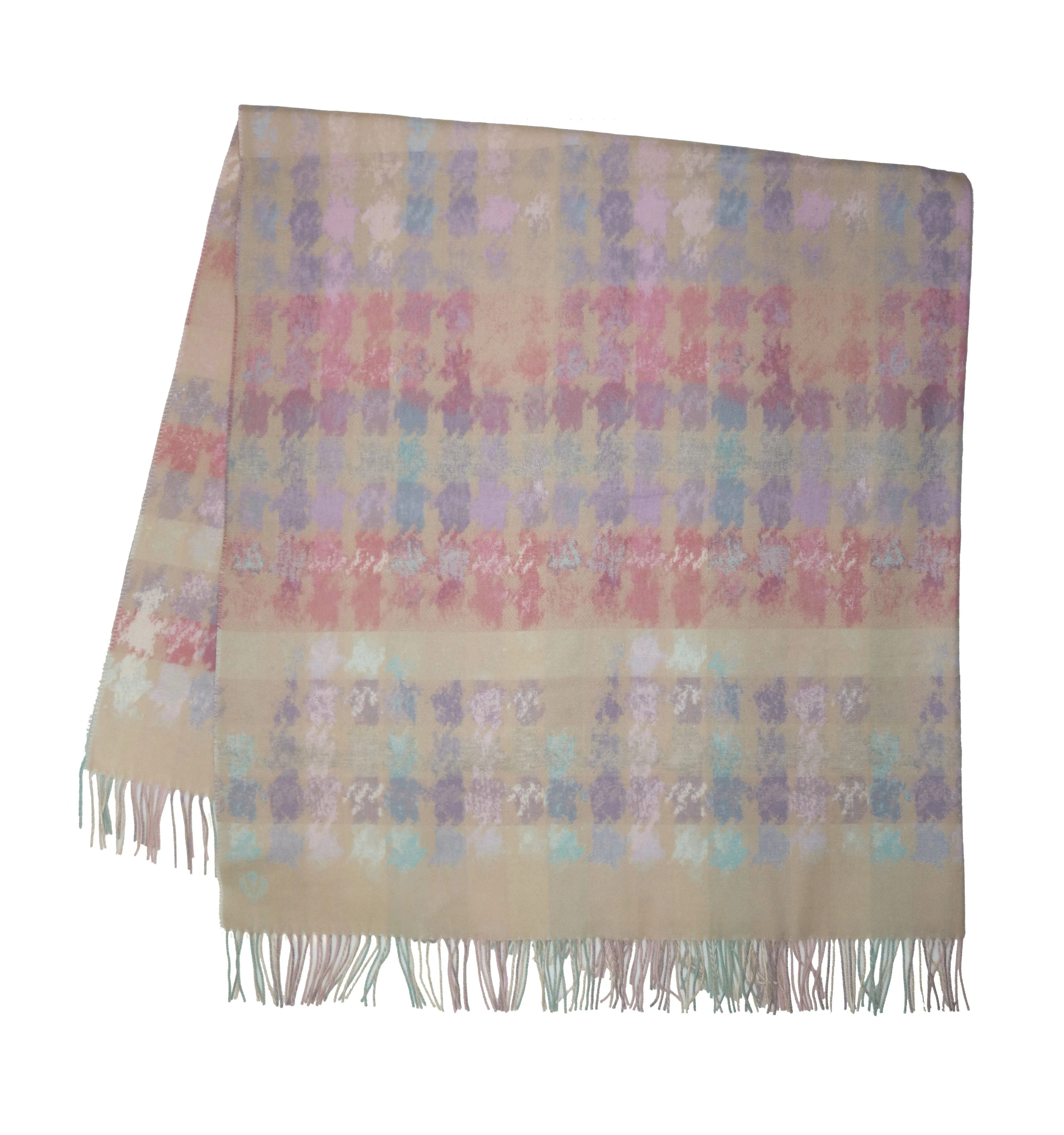 Distressed Houndstooth Woven Cashmink Throw