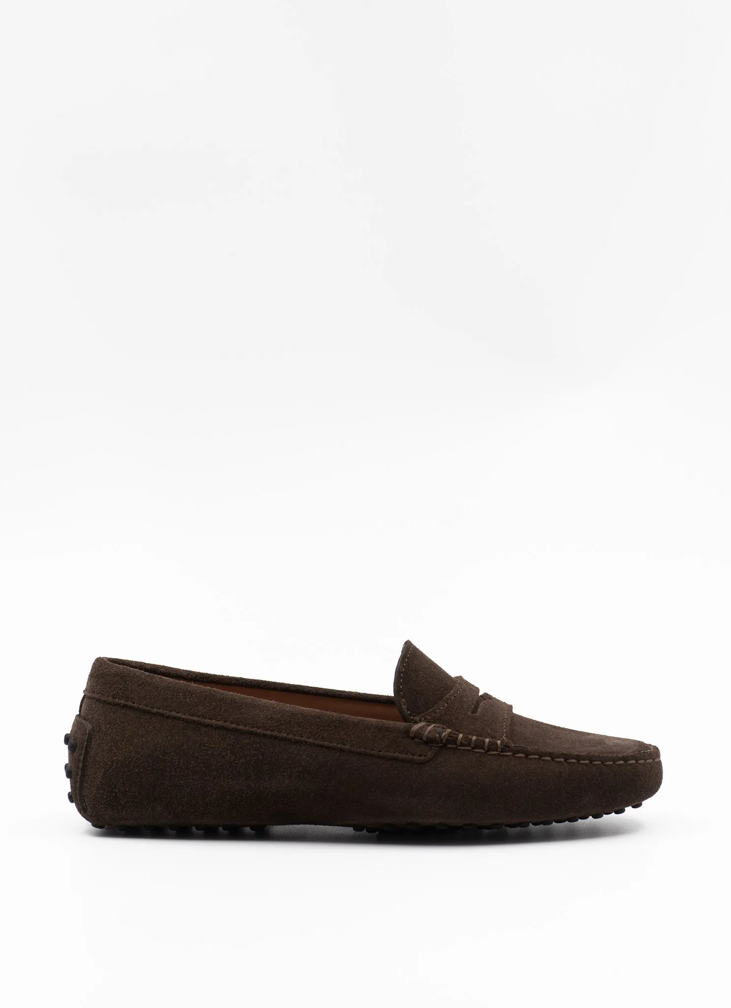 Driving shoe in espresso suede