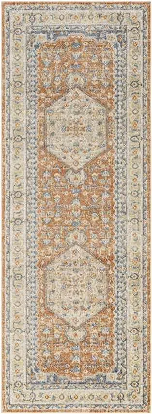 Edmond 2x3 Traditional Orange Area Rug Carpet for Living Room Bedroom or Kitchen (2' x 2'11")