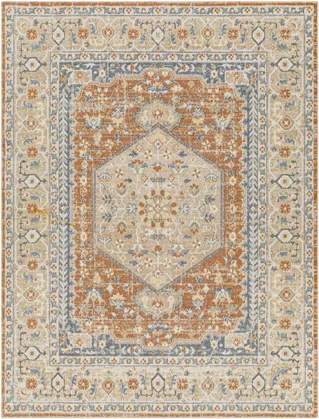 Edmond 2x3 Traditional Orange Area Rug Carpet for Living Room Bedroom or Kitchen (2' x 2'11")