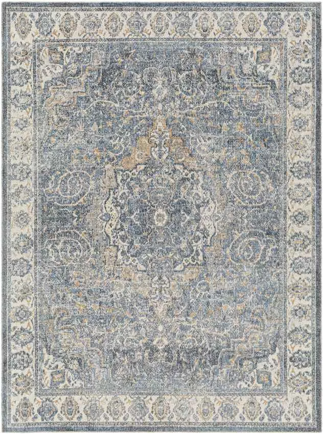 Elsmore 2x3 Traditional Blue Area Rug Carpet for Living Room Bedroom or Kitchen (2' x 2'11")