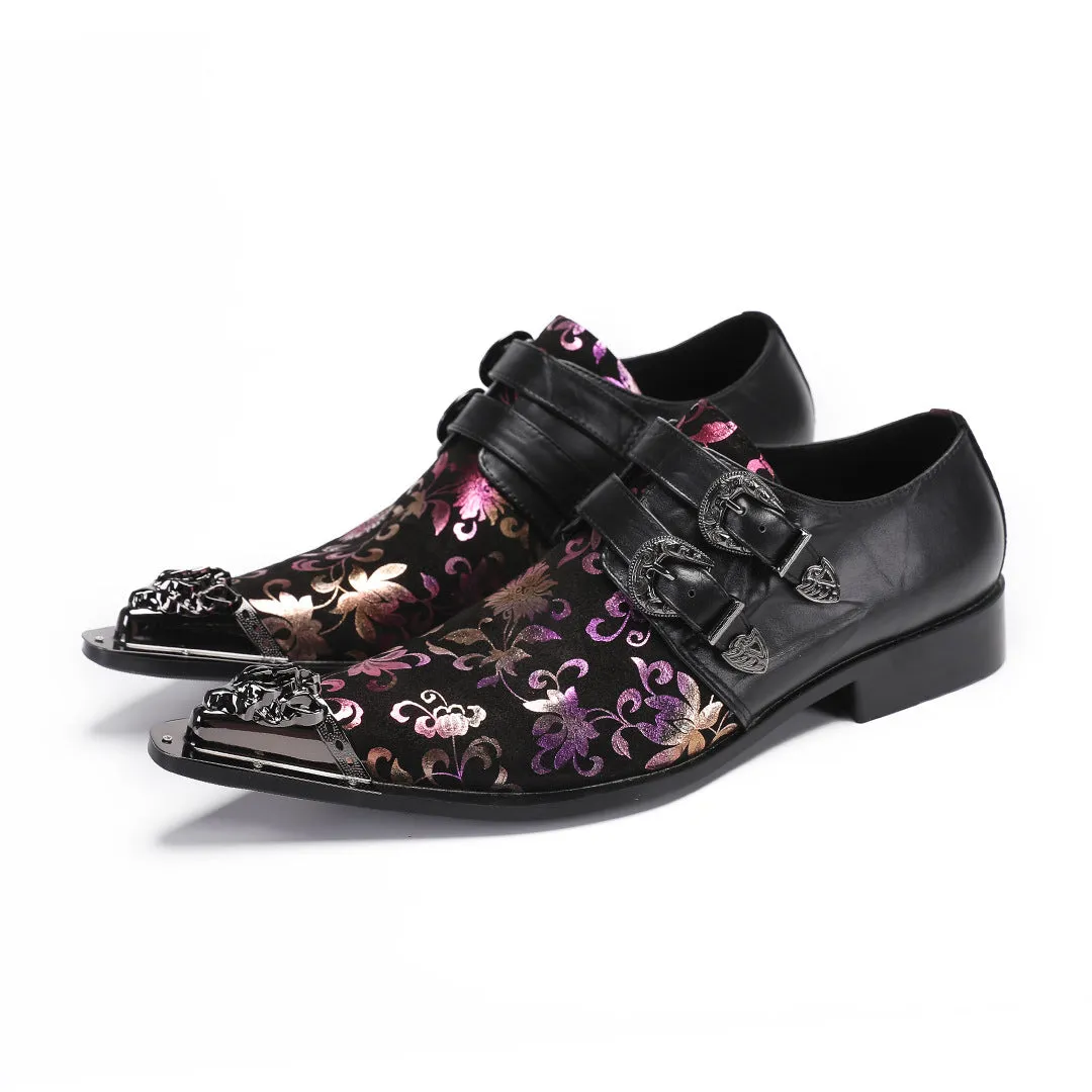 European Station Doudou Shoes Men's Printed Leather Soft Sole One Pedal Leather Shoes Lazy One Pedal Driving Shoes Gouge Shoes Tide