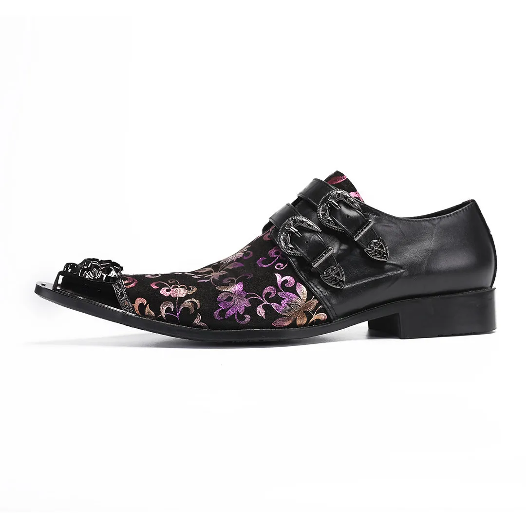European Station Doudou Shoes Men's Printed Leather Soft Sole One Pedal Leather Shoes Lazy One Pedal Driving Shoes Gouge Shoes Tide