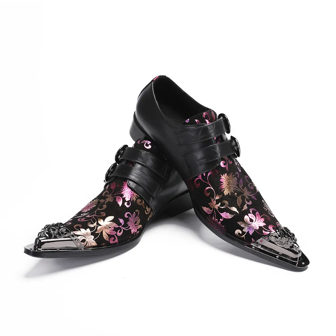 European Station Doudou Shoes Men's Printed Leather Soft Sole One Pedal Leather Shoes Lazy One Pedal Driving Shoes Gouge Shoes Tide