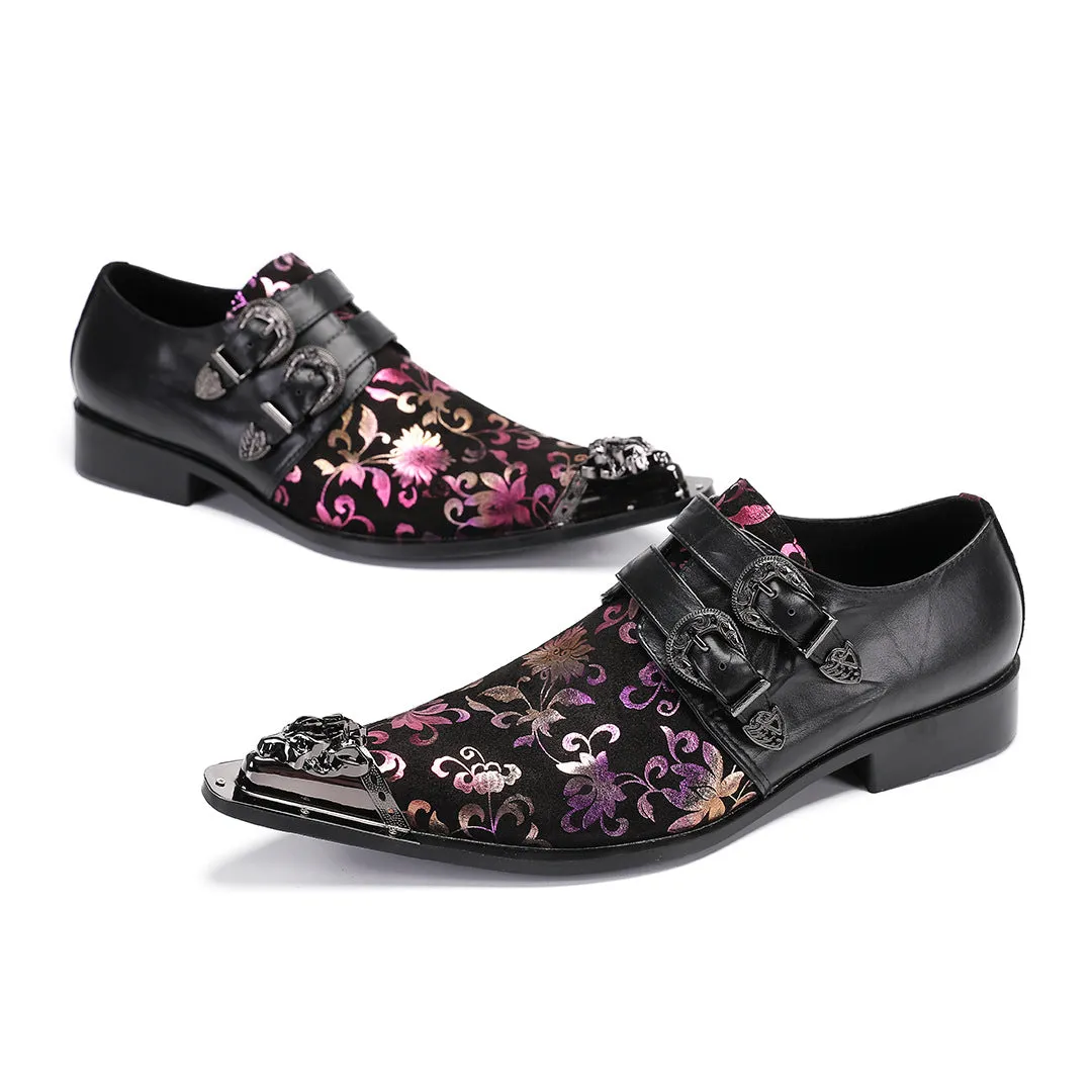 European Station Doudou Shoes Men's Printed Leather Soft Sole One Pedal Leather Shoes Lazy One Pedal Driving Shoes Gouge Shoes Tide