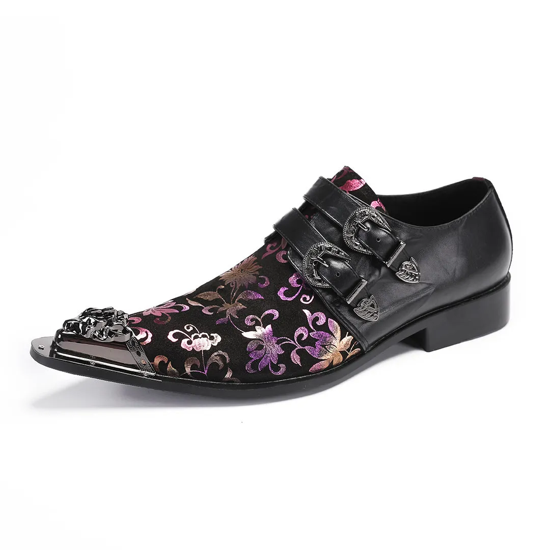 European Station Doudou Shoes Men's Printed Leather Soft Sole One Pedal Leather Shoes Lazy One Pedal Driving Shoes Gouge Shoes Tide