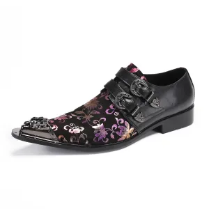 European Station Doudou Shoes Men's Printed Leather Soft Sole One Pedal Leather Shoes Lazy One Pedal Driving Shoes Gouge Shoes Tide