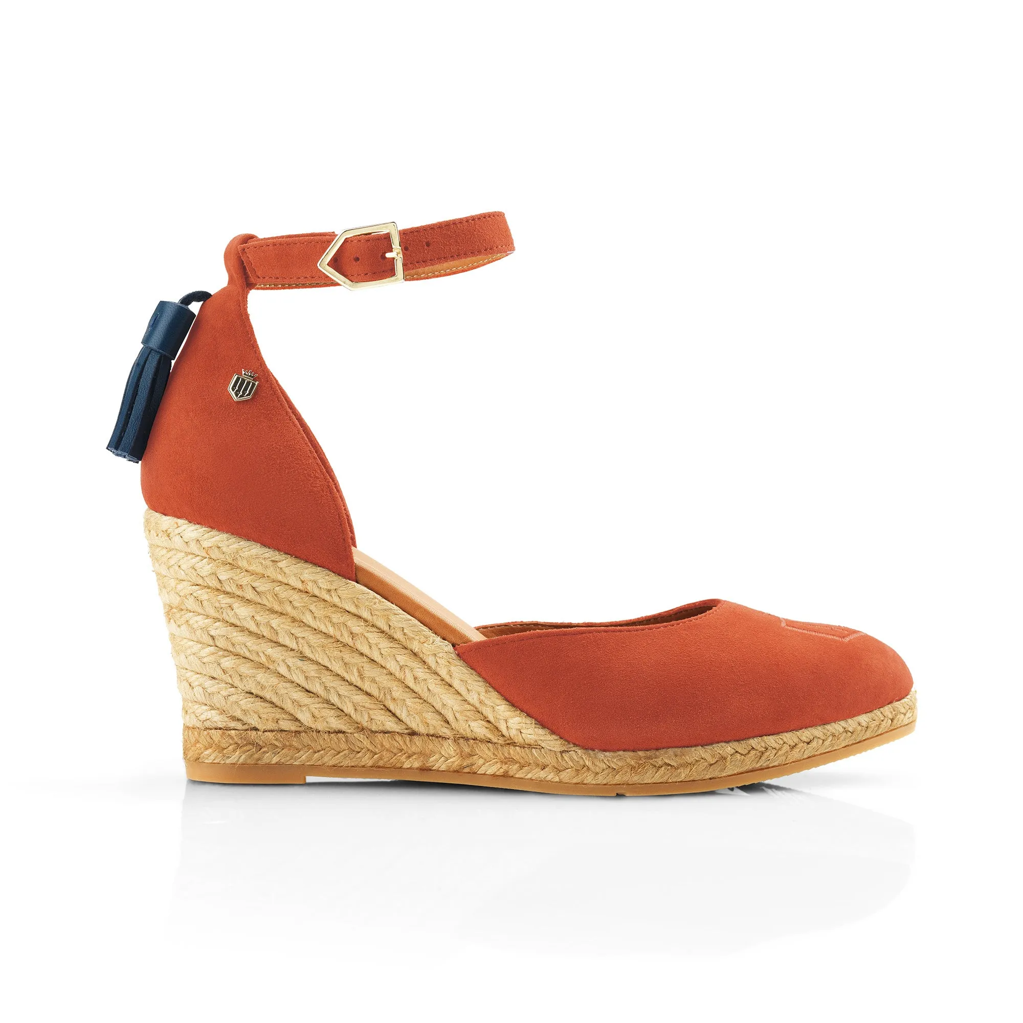 Fairfax & Favor Monaco Wedge - Sunset Orange Suede