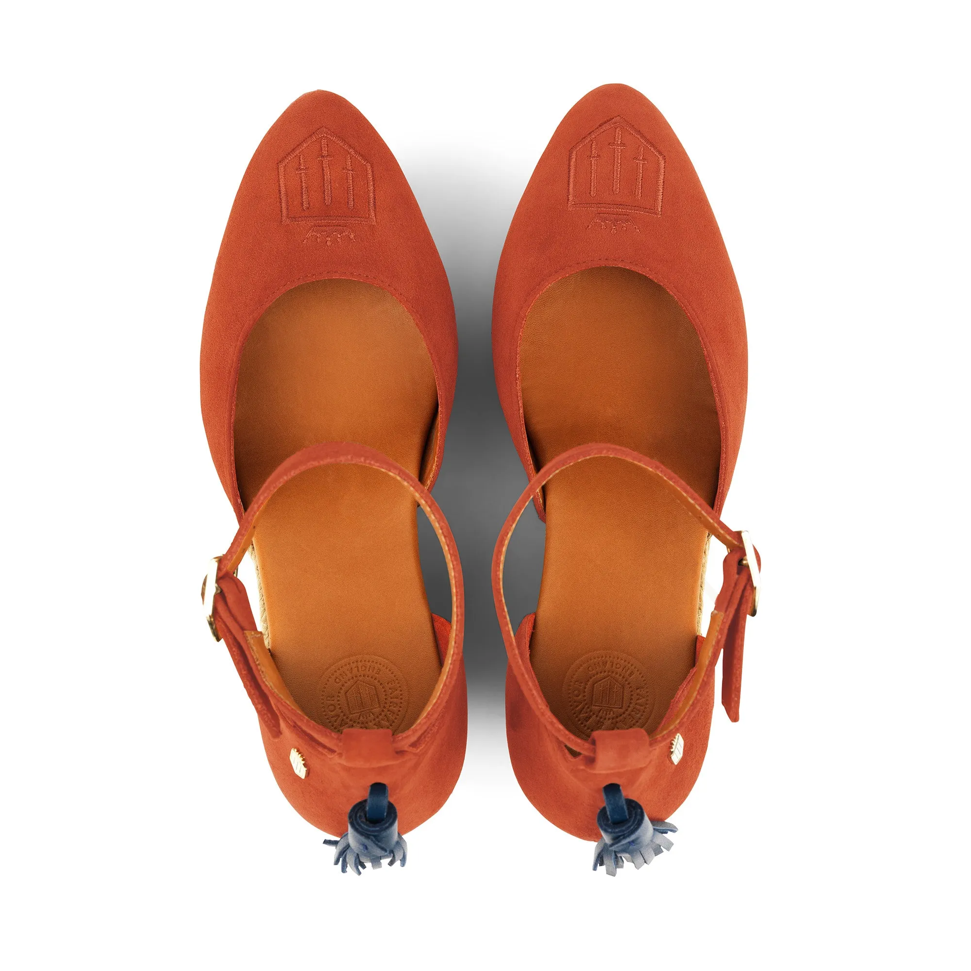 Fairfax & Favor Monaco Wedge - Sunset Orange Suede