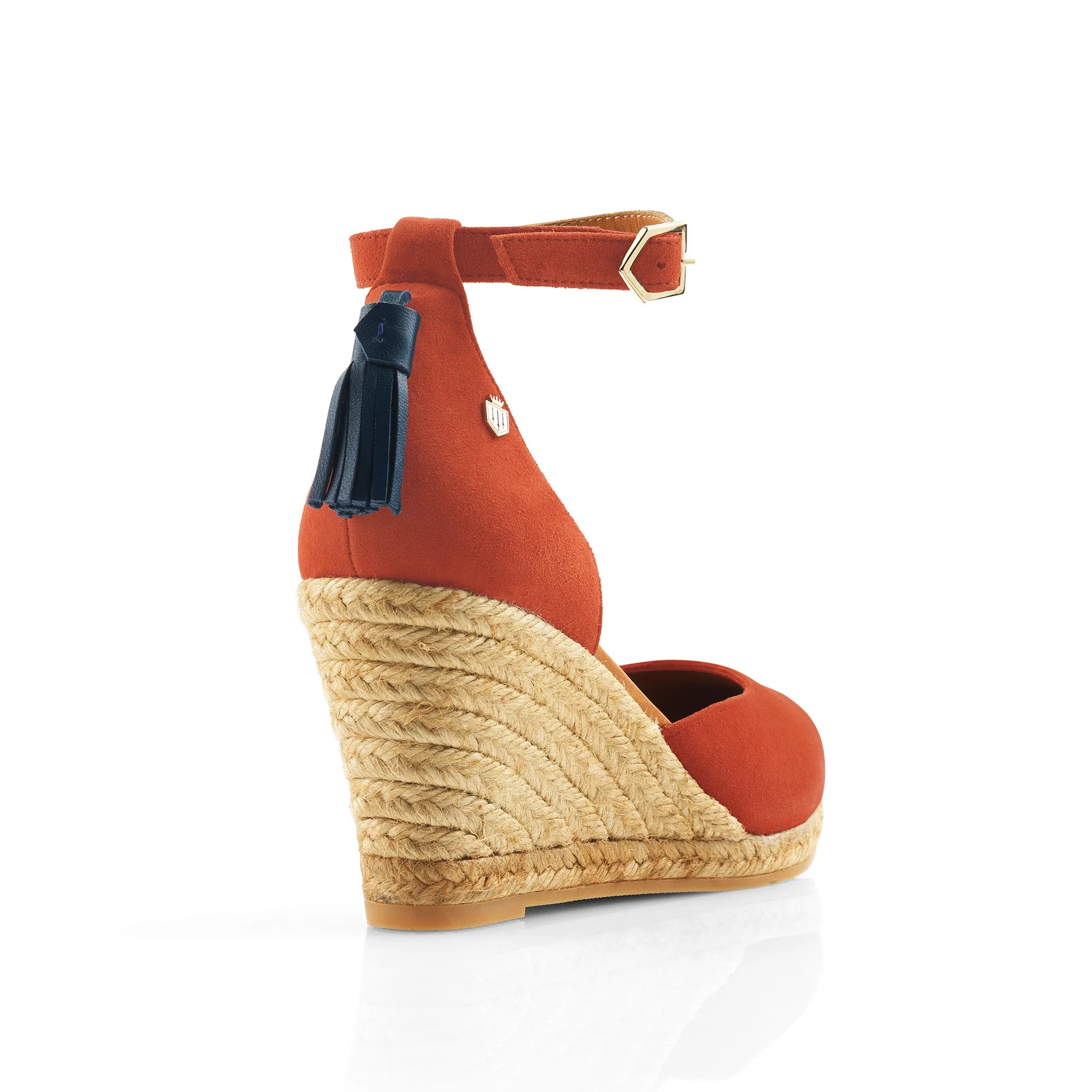 Fairfax & Favor Monaco Wedge - Sunset Orange Suede