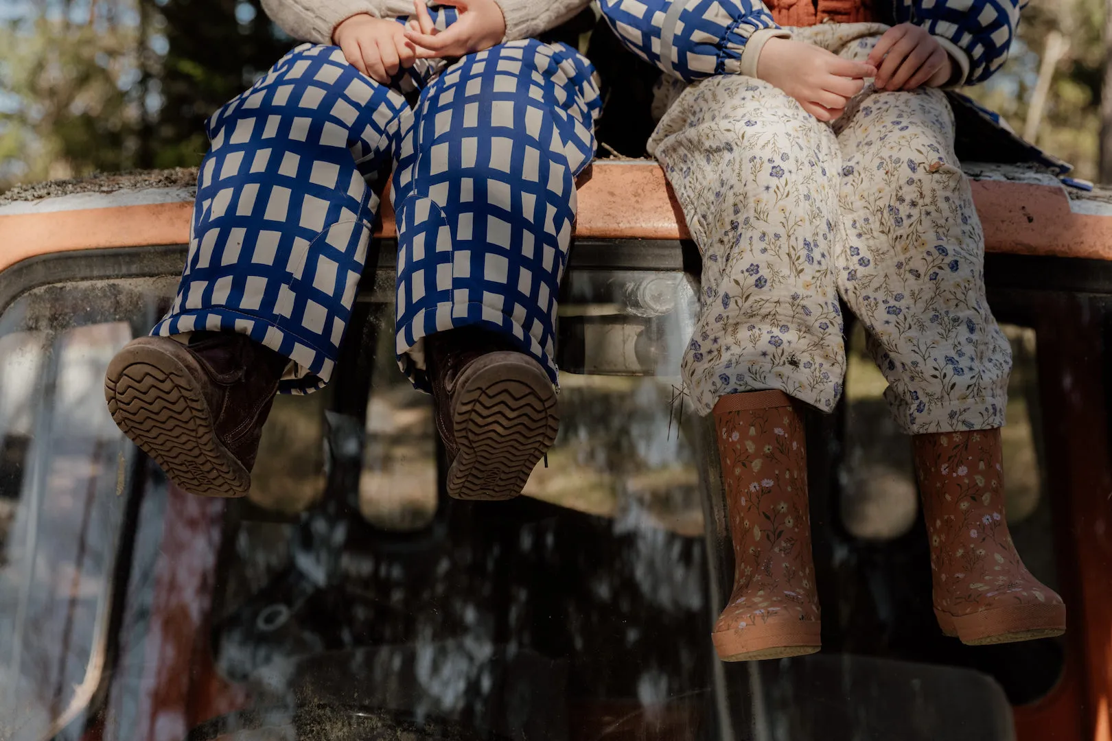 Gefütterte Regenstiefel "Lined Rain Boots Flora Brick", 34 & 35