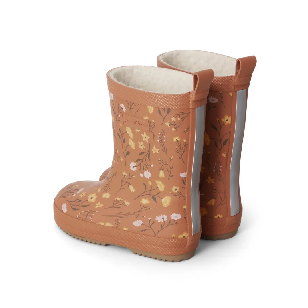 Gefütterte Regenstiefel "Lined Rain Boots Flora Brick", 34 & 35